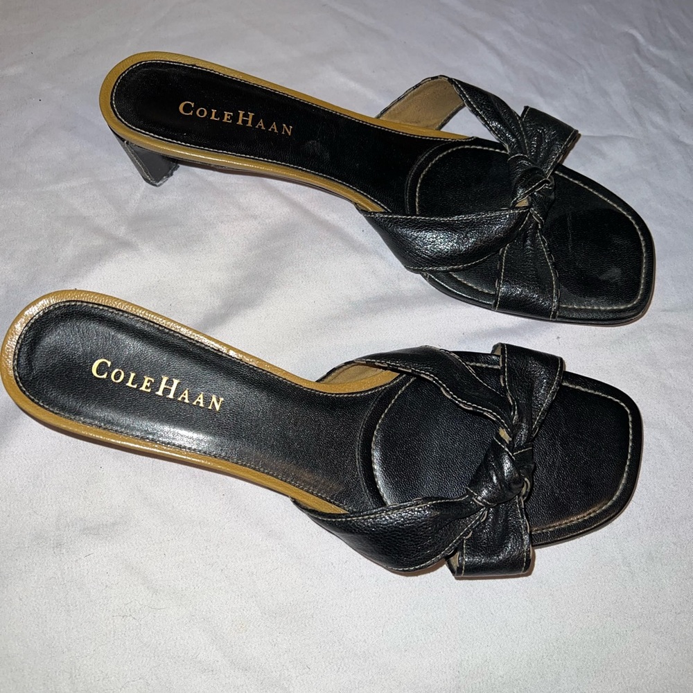 Cole Haan Black Leather Sandals Size 9.5